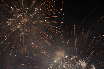 orange yellow firework on the national day of switzerland