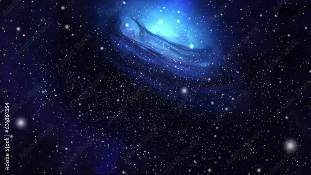 Wall mural 3d rendered animation of starry space and a nebula in the background