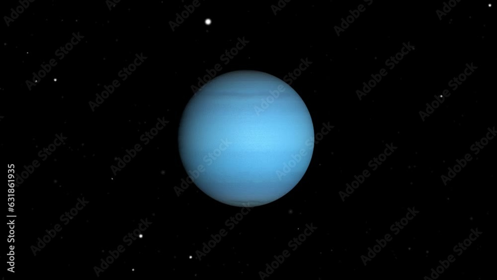 Wall mural 3d rendered animation of the planet neptune isolated on the empty black background
