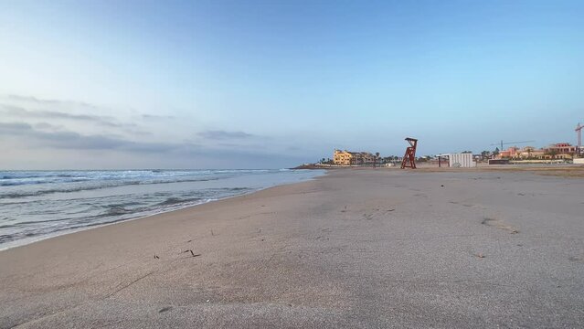 Playa La Zenia / Cala Bosque in La Zenia. Beach in a summer morning. Costa blanca, orihuela costa, playa flamenca.