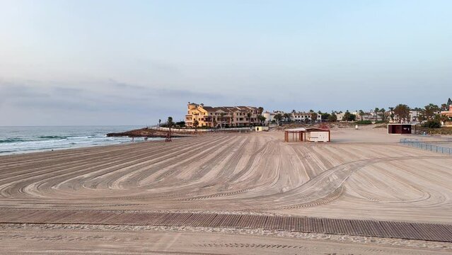 Playa La Zenia / Cala Bosque in La Zenia. Beach in a summer morning. Costa blanca, orihuela costa, playa flamenca.