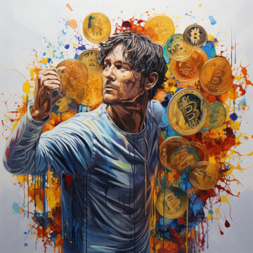 Cryptoassets - Cryptocurrencies - Financial - Economy - Investment in cryptocurrencies - Created with Generative AI technology.