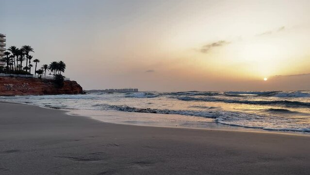 Playa La Zenia / Cala Bosque in La Zenia. Beach in a summer morning. Costa blanca, orihuela costa, playa flamenca.