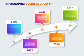 Business growth infographic concept with an arrow design template