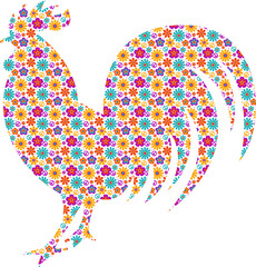 Rooster flowers background for decoration and design. © Svutlana