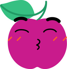 Plum Face Kiss Happy Close Eye