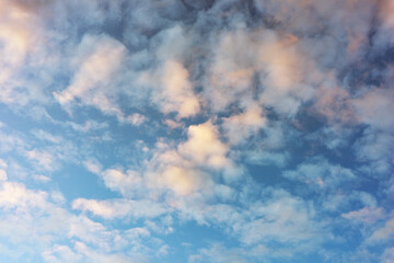 Altocumulus clouds against blue sky