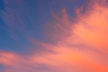 Naklejka na ściany i meble Cirrus clouds during sunset
