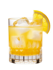Fototapeta Whiskey Sour, Cocktail aus Whiskey Zitronensaft und Zucker, freigestellt, transparenter Hintergrund, Generative AI obraz