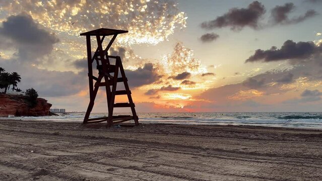 Playa La Zenia / Cala Bosque in La Zenia. Beach in a summer morning. Costa blanca, orihuela costa, playa flamenca.