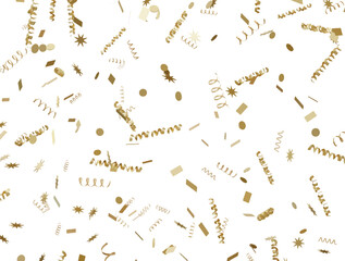 golden party confetti background in realistic style