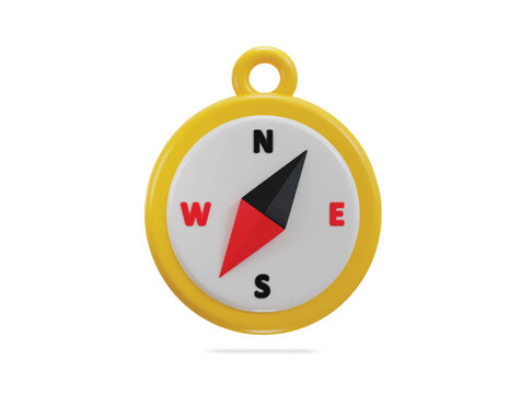 3d compass navigation icon vector illustration
