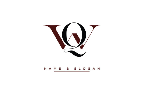 WQ,  QW,  W,  Q  Abstract  Letters  Logo  Monogram