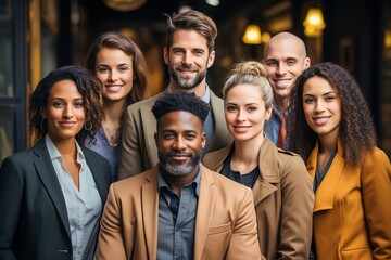 Fototapeta premium portraits of business people with various ethnicities