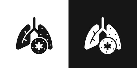 Bronchitis vector icon. Lungs and virus, lung disease - obrazy, fototapety, plakaty
