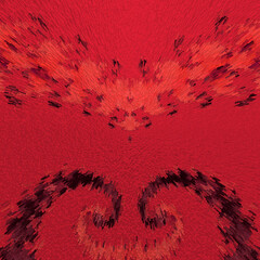layers of similar overlapping dark red scarlet and crimson parts of Julia Set fractals designed on a red background