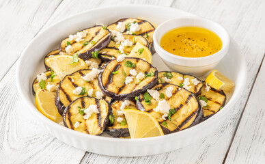 Grilled eggplant with vinaigrette