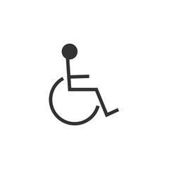 Disabled or handicapped icon. Graphical symbol modern, simple, vector, icon for website design, mobile app, ui. Vector Illustration