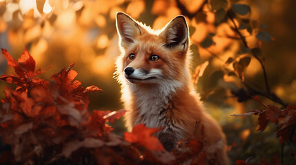 Fototapeta premium Autumn animals