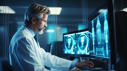 A doctor conducting a virtual consultation with a patient using AI-powered telemedicine tools showcasing the seamless integration of technology in healthcare delivery