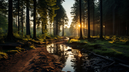 Sunrise in the Redwood Forest