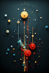 Obraz premium Pi's endless decimals visualized through circles, highlighting precision and steadfastness, generative AI