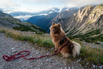 Dolomiten ,berge Italien Sonnenstern ,wolken ,Sonne, Tal ,S&uuml;dtirol, Alpin , Sonnenaufgang ,Zwergspitz , Pomeranian Spitz,Hund
