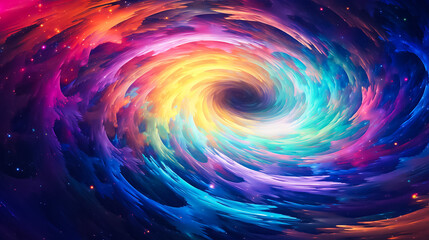 Cosmic spirutal colorful background with vortex. AI generative