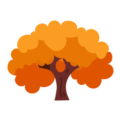 autumn tree simple stylish vector illustration