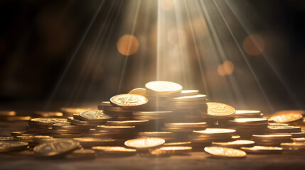 Silver and gold bitcoin coins