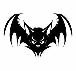 Bat Monster of the Night Scary Vampire Tattoo Stamp print