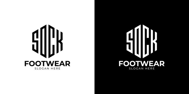 An Impressive SOCK Word Logo Design with a Dynamic 4-Letter Polygon for a Memorable Brand