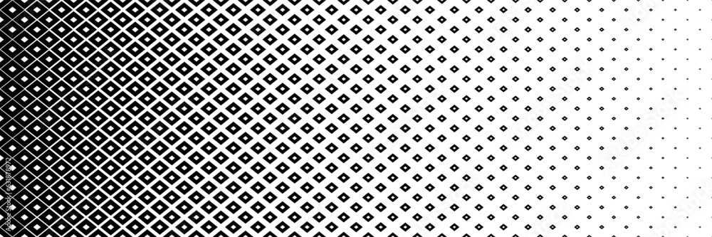 Aufkleber horizontal black halftone of middle space in diamond shape design for pattern and background.