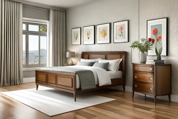 Fototapeta na wymiar modern interior of a bedroom Generated Ai