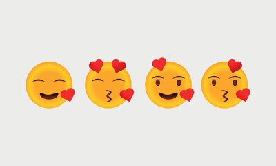 love emoji icon vector set, smiling emoticon with love emoji icon, love emoji set, heart symbols emoji, emoji, love, heart