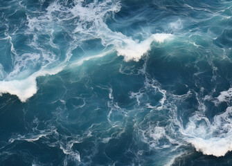 Fototapeta na wymiar Into the Deep: Dark Aquamarine and Indigo Ocean Waves in Stunning 3840x2160 Resolution