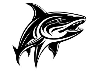 Obraz premium Fish Shark Sturgeon Carp Koi Sturgeon China Japan Decorative tattoo print stamp Exlibris