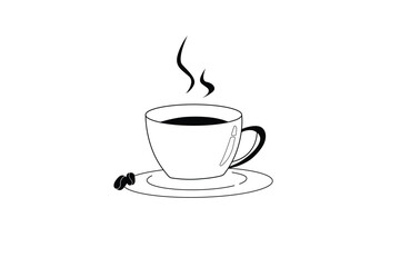 A cup of coffee, lined pattern