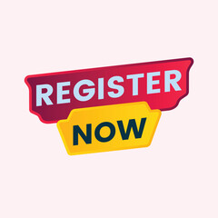 Register Now Speech Bubble Label