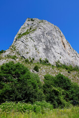 Summer landscape of Valisoarei Gorges, a geo-morphological and botanical nature reserve located in eastern Trascau Mountains, Alba County, Romania, Europe	