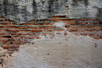 Corroded clay brick wall