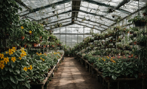 Greenhouse full of beautiful plants