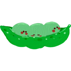 Green peas - oil paint