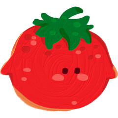 Tomato in cartoon character - oil paint