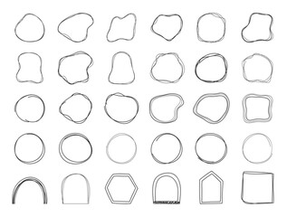 Abstract hand drawn doodle shapes collection, vector eps10 illustration