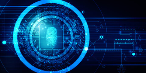 Fingerprint Scanning Technology Concept 2d Illustration