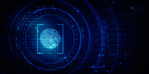 Fingerprint Scanning Technology Concept 2d Illustration