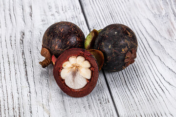 Tropical exotic purple sweet mangosteen