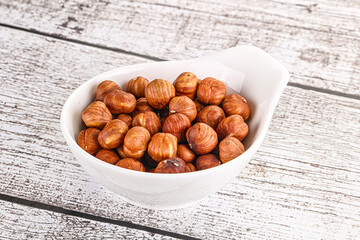 Obraz premium Heap of raw natural hazelnut