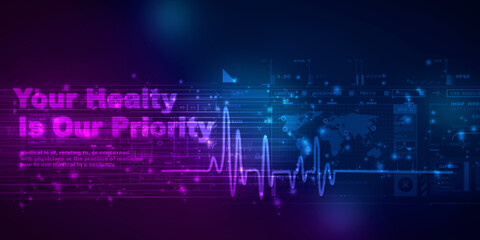 Cardiogram concept -2D rendering illustration